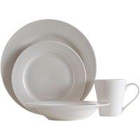 Premier Housewares 16-Piece Ribbed Dinner Set - White