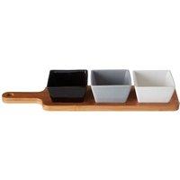 Premier Housewares Square Dishes with Soiree Serving Board - Set of 3