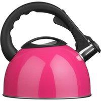Premier Housewares 2.5L Stainless Steel Whistling Kettle - Hot Pink, Pink