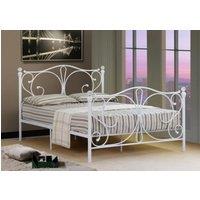 SleepOn Isabelle Metal King Bed Frame With Crystal Finials White