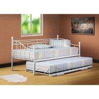 SleepOn Alicia Single Metal Day Bed Without Trundle White, White