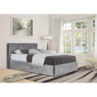 SleepOn Theodore King Ottoman Storage Bed Silver