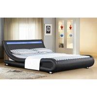 SleepOn Chase LED King Bed Frame Black, Black
