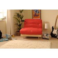 SleepOn Albury Red Futon Set With Tufted Mattress Single, Red