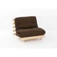 SleepOn Ayr Futon Small Single Set With Tufted Mattress Chocolate, Brown