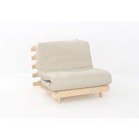 SleepOn Ayr Futon Small Single Set With Tufted Mattress Natural, Cream