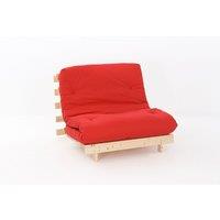 SleepOn Ayr Futon Single Set With Tufted Mattress Red, Red
