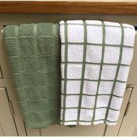 Lechateau Le Chateau Terry Tea Towel Pair - Green, Green