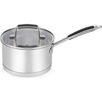 Robert Dyas Stainless Steel Saucepan with Lid - 18cm, Silver