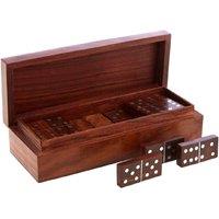 Premier Housewares Premier Churchill Games Domino Set - Sheesham Wood, Brown