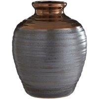 Premier Housewares Zamak Barrel Vase Metallic Ceramic - Large, Brown