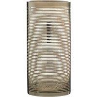 Premier Housewares Cylinder Glass Vase with Nickel Stripe - Small, Silver
