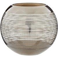 Premier Housewares Rounded Glass Vase with Nickel Stripe - Large, Silver