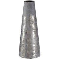 Premier Housewares Embra Ceramic Flower Conical Vase in Grey/Silver Finish - Large, Grey
