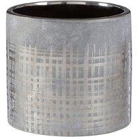 Premier Housewares Embra Ceramic Planter in Grey/Silver Finish - Large, Grey