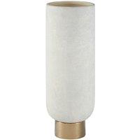 Premier Housewares Callie Pedestal Vase in White/Gold Finish - Small, White