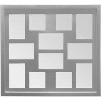 Premier Housewares Multi Photo Silver Frame, 12 Photo - 9 x 9", 14 x 9", Silver