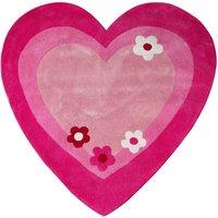 Premier Housewares Cotton Heart Rug, Pink