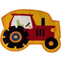 Premier Housewares 100% Cotton Tractor Rug, Red