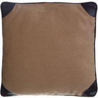 Premier Housewares Leather Texture Cushion, Brown