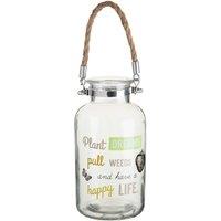 Premier Housewares Artists Garden Glass Lantern with Rope Handle