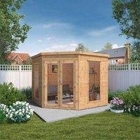 Mercia Premium Corner Summerhouse - 8' x 8', Brown