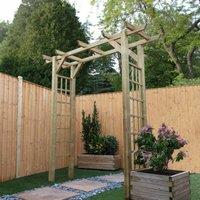 Mercia Flat Top Wooden GardenArch, Brown