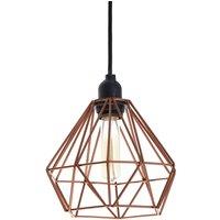 Premier Housewares Bartol Pendant Light Metal Wire Copper