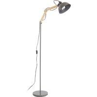 Premier Housewares Blair Floor Lamp in Wood & Metal - Grey