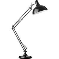 Premier Housewares Fully Adjustable Study Floor Lamp in Black Metal
