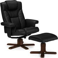 Julian Bowen Malmo Swivel Recliner & Stool - Black, Black