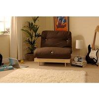 SleepOn Albury Chocolate Futon Set With Tufted Mattress - Single, Brown