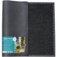JVL Condor Classic Astro Turf-Look Rubber Scraper Mat Black 45 x 75 cm, Black