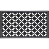 JVL Heavy Duty Ellipse Design Circles Rubber Floor Door Mat - 40 x 70cm, Black
