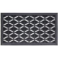 JVL Heavy Duty Ellipse Design Eyes Rubber Floor Door Mat - 40 x 70cm, Black