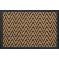 JVL Vienna Heavy Duty Rubber Backed Scraper 40 x 60cm Entrance Door Mat - Triangles, Brown