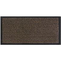 JVL Heavy Duty Commodore Backed Barrier Door Floor Mat Brown/Black 80 x 140 cm, Brown