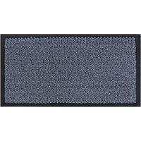 JVL Heavy Duty Commodore Backed Barrier Door Floor Mat Blue/Black 80 x 140 cm, Blue