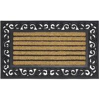 JVL 45x75cm Karina Rubber Coir Rectangular Doormat, Brown