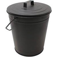 JVL Charnwood Fireside Log Holder With Handle & Lid, Black