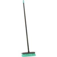 JVL Lightweight Outdoor Hard Bristle Sweeping Brush Broom Turquoise/Grey