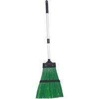 JVL Garden Hard Bristled Broom Brush Rake - Green