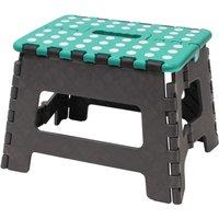 JVL Small Folding Step Stool Grey/Turquoise, Grey
