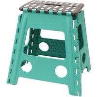 JVL Large Folding Step Stool Turquoise/Grey, Blue