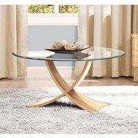 Jual Siena Oak & Glass Coffee Table, Brown