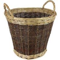 JVL Two Tone Willow Log Basket 60 x 50 cm, Brown