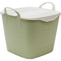 JVL Funktional Medium 25 Litre Plastic Storage Container with Lid Green 41 x 37 x H35cm, Green