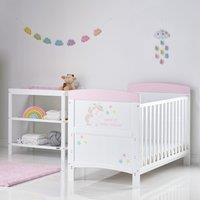 Obaby Grace Inspire 2 Piece Room Set & Changing Mat - Unicorn, Pink