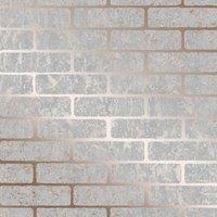SUPERFRESCO COLOURS MILAN BRICK ROSE GOLD WALLPAPER, Multi