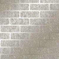 SUPERFRESCO COLOURS MILAN BRICK TAUPE WALLPAPER, Brown